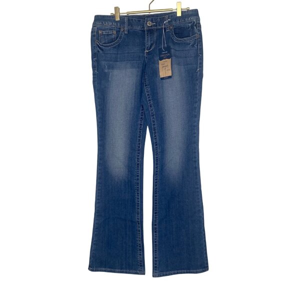 Maurices Kaylee Jeans Womens 7/8 L Original Fit Bootcut Medium Wash Denim NWT - Picture 1 of 12